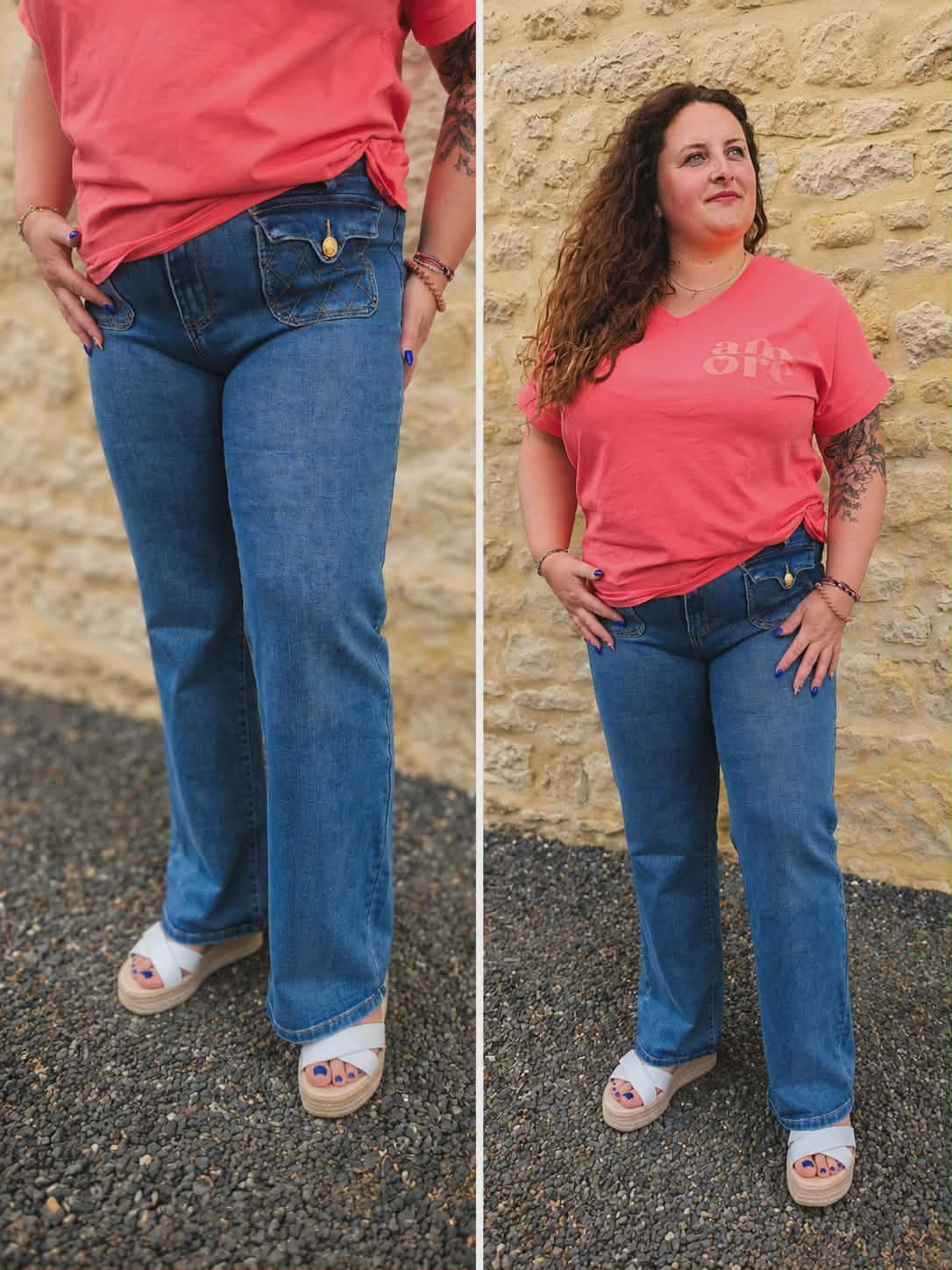 Jean super wide leg grande taille