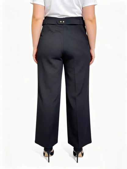 Pantalon ceinturé avec grande boucle