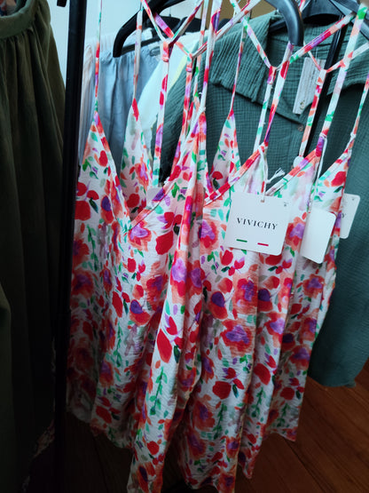 Haut dos nu fluide à imprimé floral