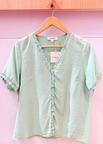 Blouse col dentelle grande taille